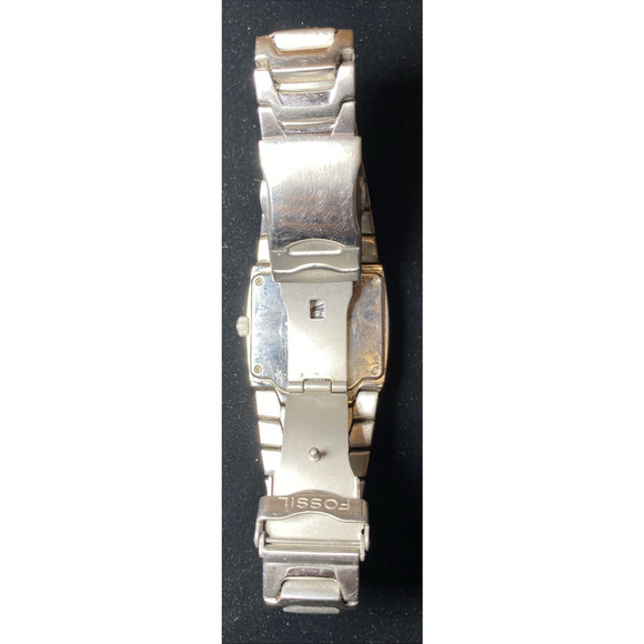 Men's Casual Stainless Steel Fossil Blue Rectangle Day Week, Month Watch Ch2434 - Picture 7 of 16